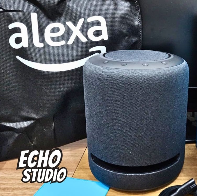 Echo Studio (Última geração) | O som mais extraordinário com Alexa - com Dolby Atmos e tecnologia de processamento de áudio espacial | Cor preta